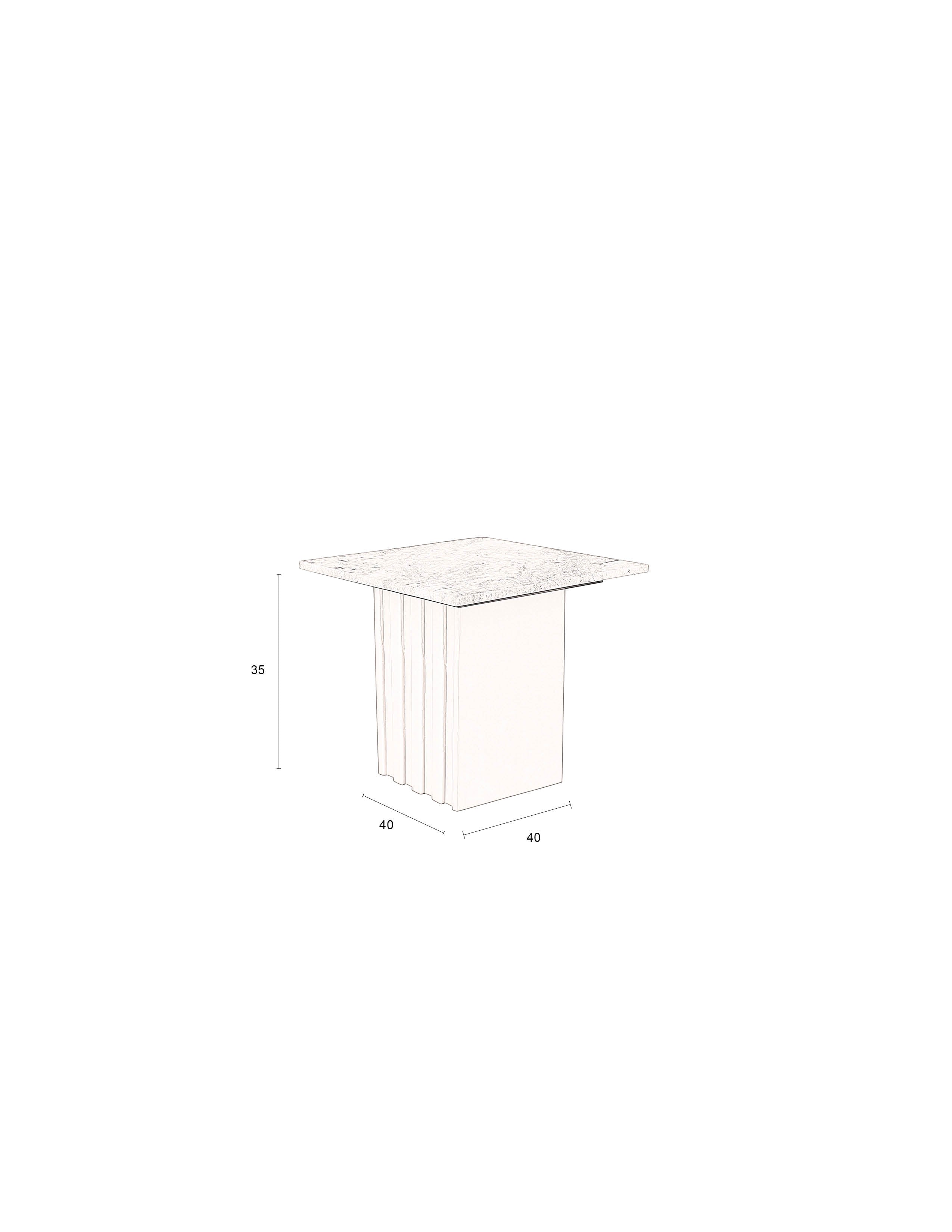 Dutchbone Clayton Grey Marble Square Side Table